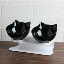 Cargar imagen en el visor de la galería, Elevated Double Cat Feeder Bowl with Anti Slip Bottom - Pets R Kings