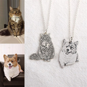 Engraved Photo Necklace With Your Beloved Pet Best Memorable Gift (925 Sterling Silver) - Pets R Kings