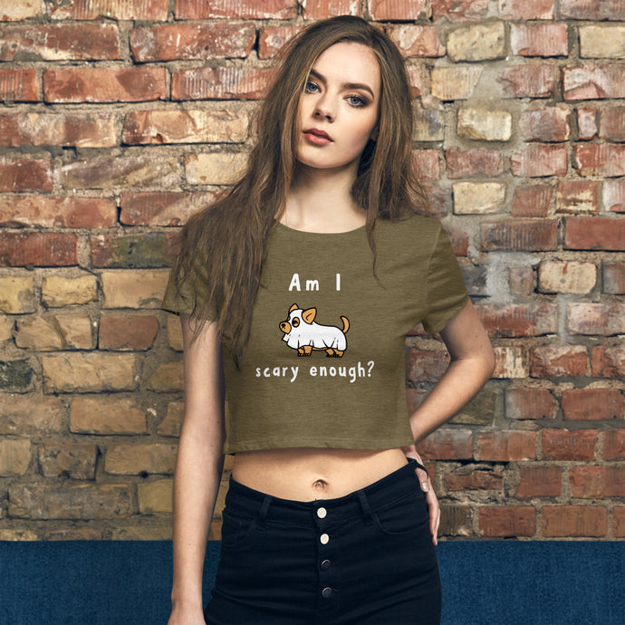 Am I Scary Enough Funny Women’s Crop Tee - Pets R Kings
