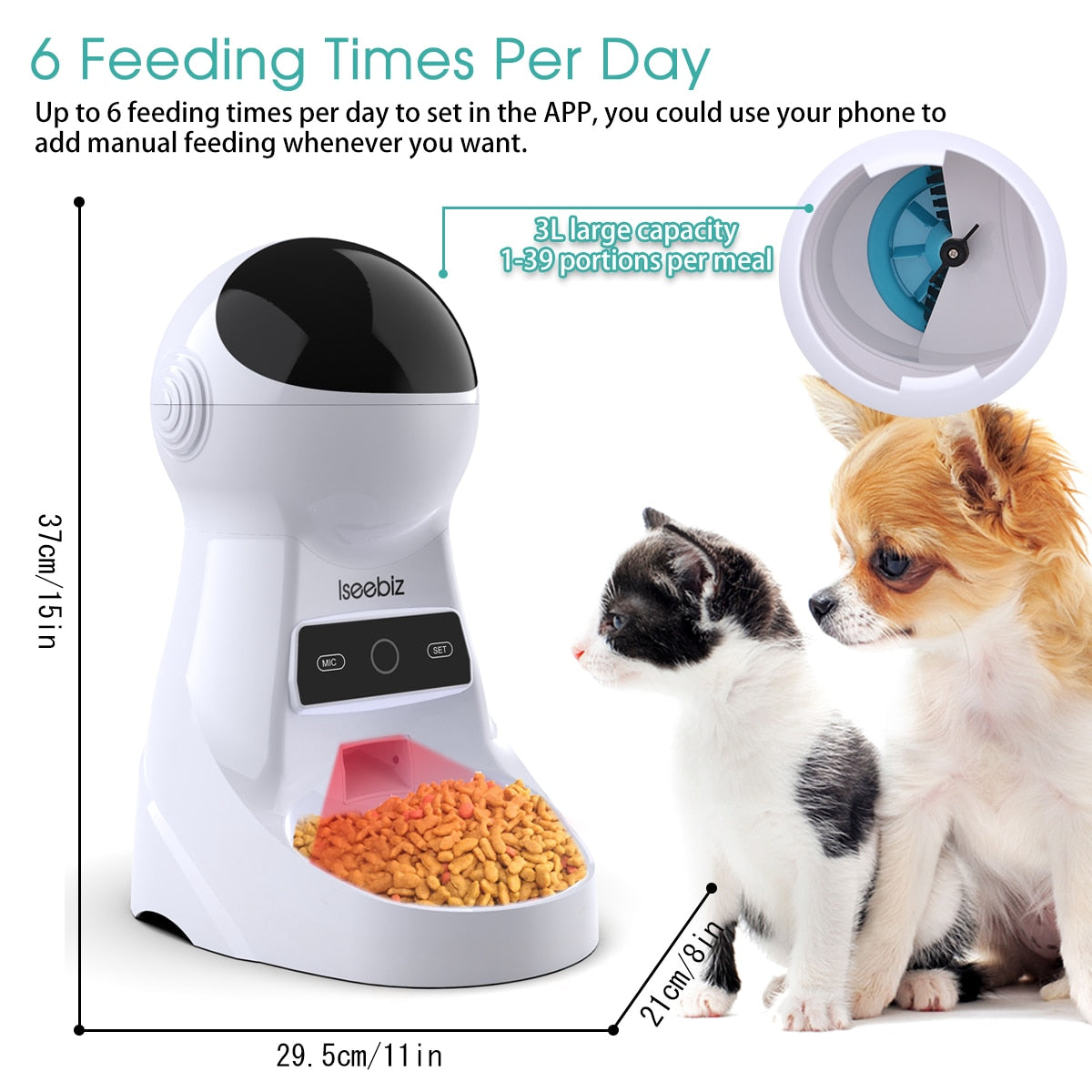 Automatic Pet Feeder With Voice Record - Pets R Kings