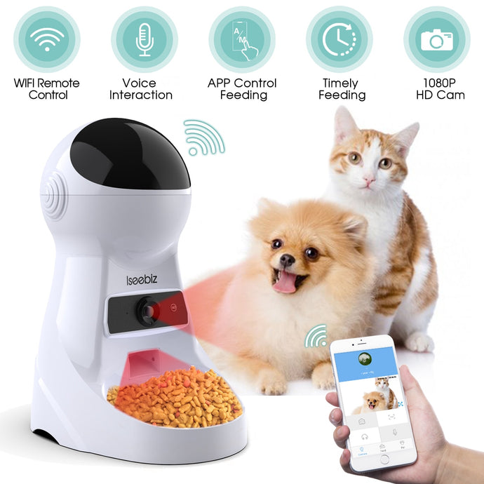 Automatic Pet Feeder With Voice Record - Pets R Kings