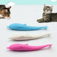 2019 Hot Silicone Fish Shape Cat Toothbrush Teething Toy with Catnip Pet Toys QJ888 #3 - Pets R Kings