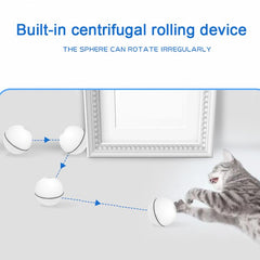 LED Light ABS Rolling Interactive Cat Ball Electric Activity Toy Automatic Pet Supplies Non Toxic Indoor Easy Install Portable - Pets R Kings