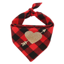 Cargar imagen en el visor de la galería, Cotton Love Heart Pet Neckerchief Dog Scarf Saliva Towel for Valentine - Pets R Kings