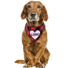 Load image into Gallery viewer, Valentine&#39;s Day Pet Bib Holiday Party Dog Scarf Pet Bib Decorative Collar Washable Valentine Bib Red Plaid - Pets R Kings