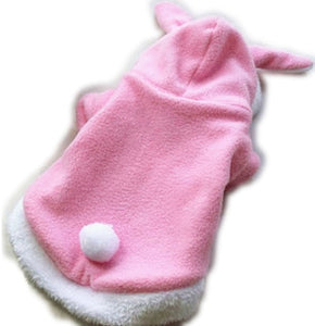 Pink and Red Rabbit Fleece Dog and Cat Hoodie - Pets R Kings