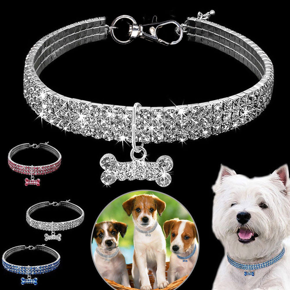Fashionable Crystal Necklace Dog Collar - Pets R Kings