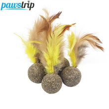 Load image into Gallery viewer, pawstrip 1pc Catnip Toys Soft Feather Cat Toy Ball Treats Interactive Kitten Toys gato katten speelgoed - Pets R Kings