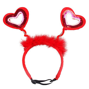 Pet Headband Heart Shape Pet Headwear Pet Costume Headband Valentine's Day Pet's Headband Costume Dog Cat Cosplay Party Product - Pets R Kings